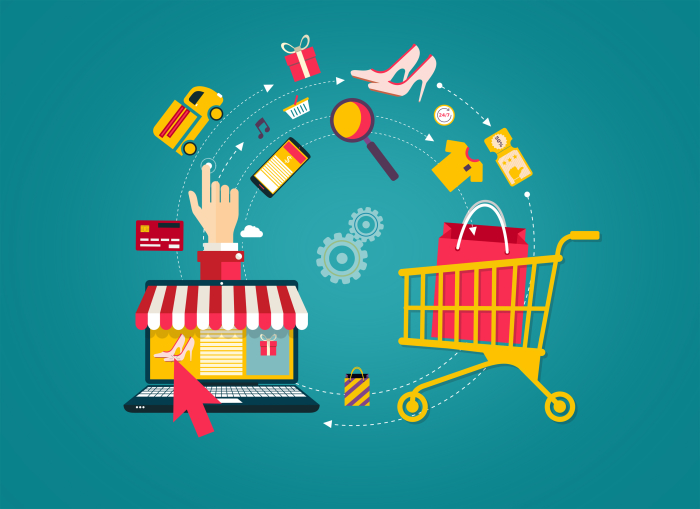 Online Shopping - Laptop to Shopping Cart