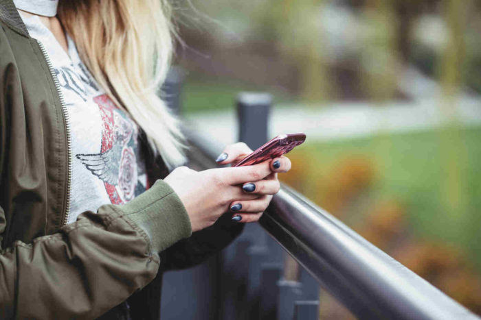 Girl holding a phone