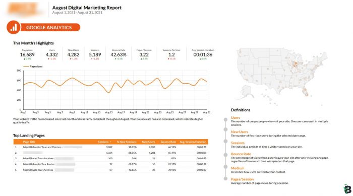 digital marketing report analytics